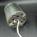 Ancienne lampe bougie brûle parfum design 1970 en aluminium et verre pop art