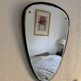 Vintage mirror 1960 asymmetrical rearview mirror - 55 x 38 cm