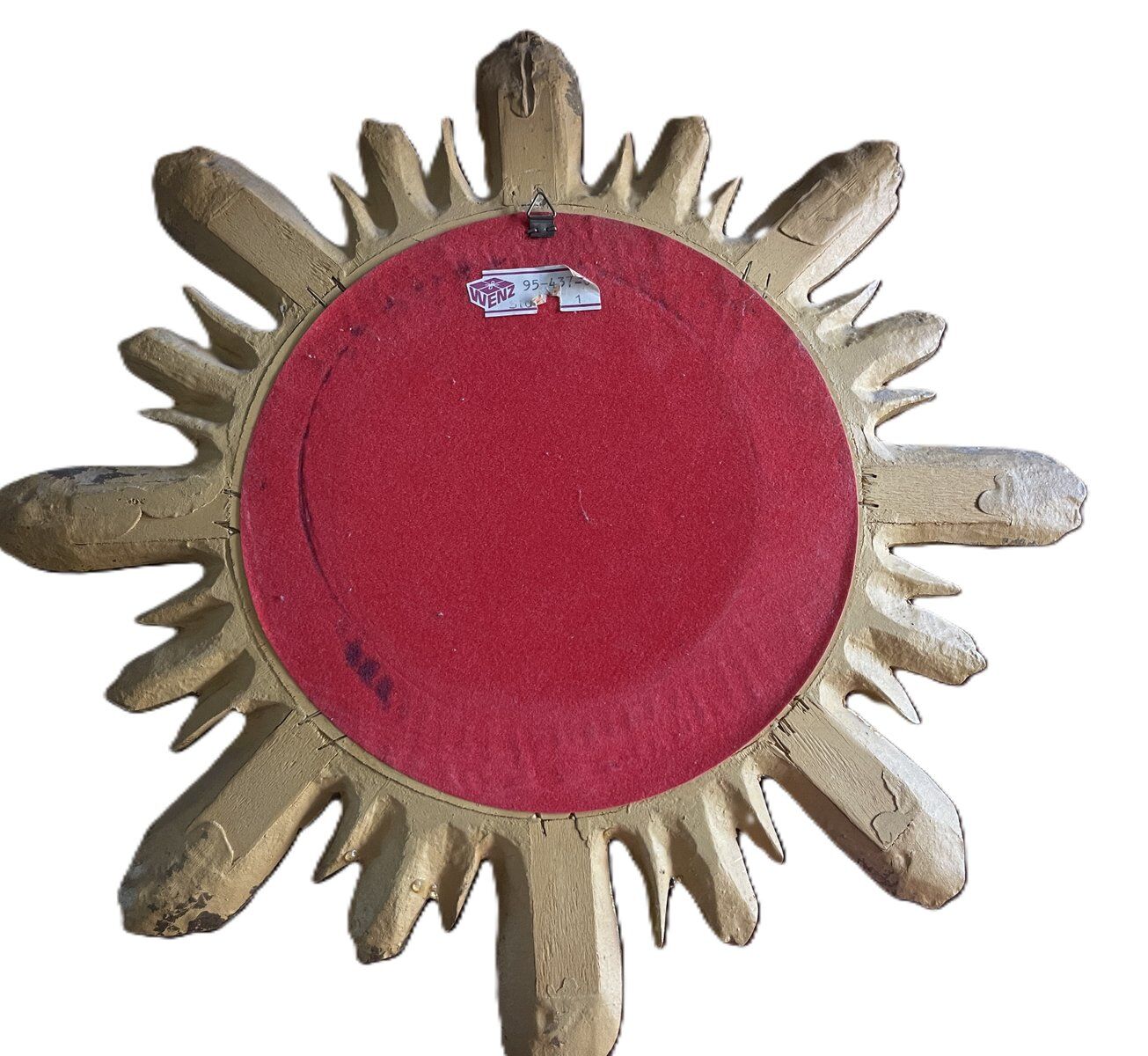 Wenz golden wood sun mirror, Germany, 1960s