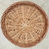 Vintage cylindrical rattan basket