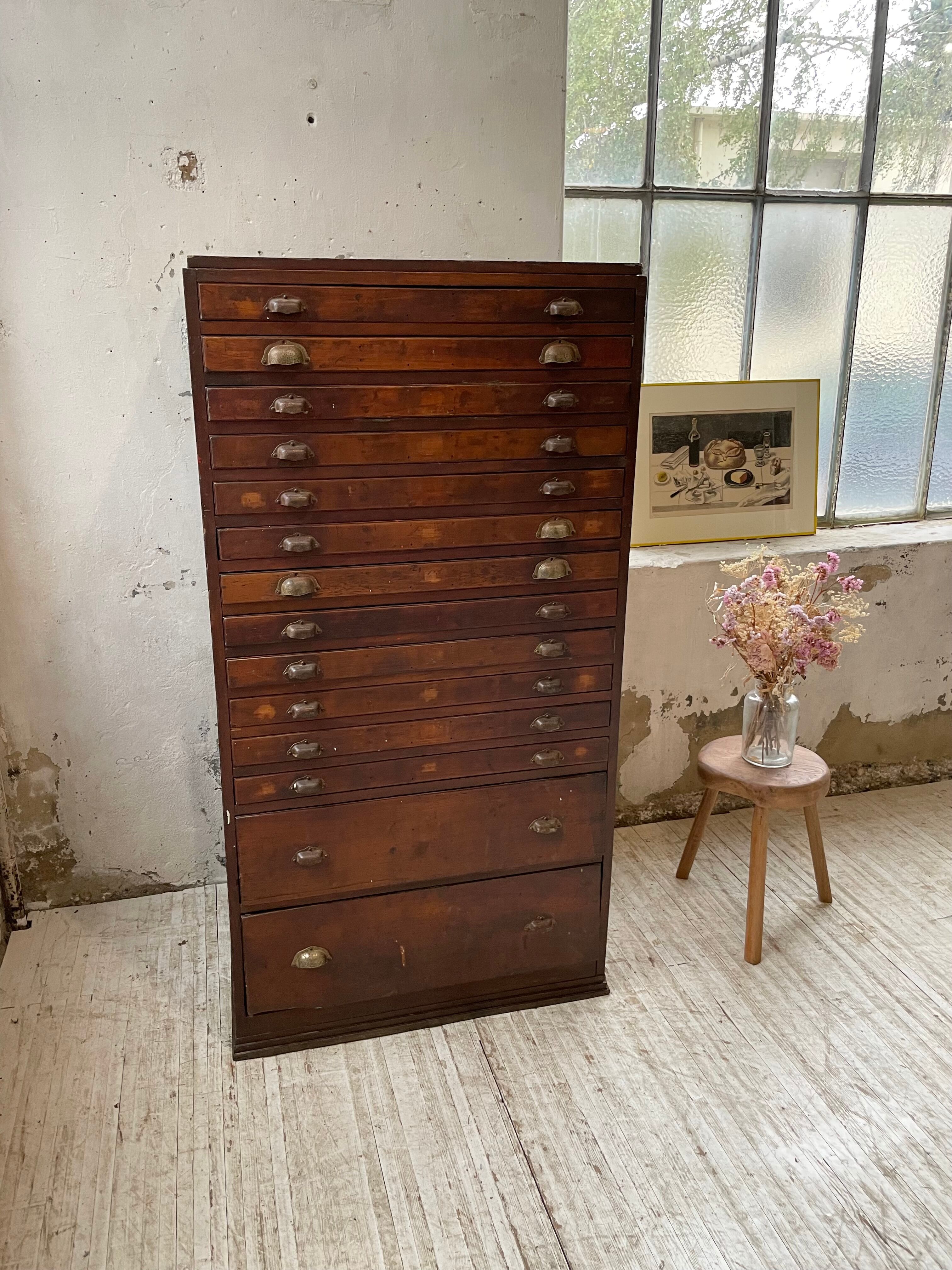 Workshop furniture printing with drawers XL oak