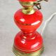 Mid-century Italian Red Glass and Brass Table / Wall Lamp