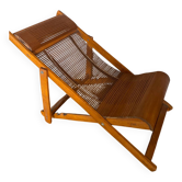 vintage folding bamboo deckchair for children