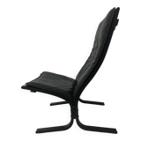 Mid-Century design black leather lounge chair by Ingmar Relling for Westnof