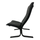 Mid-Century design black leather lounge chair by Ingmar Relling for Westnof