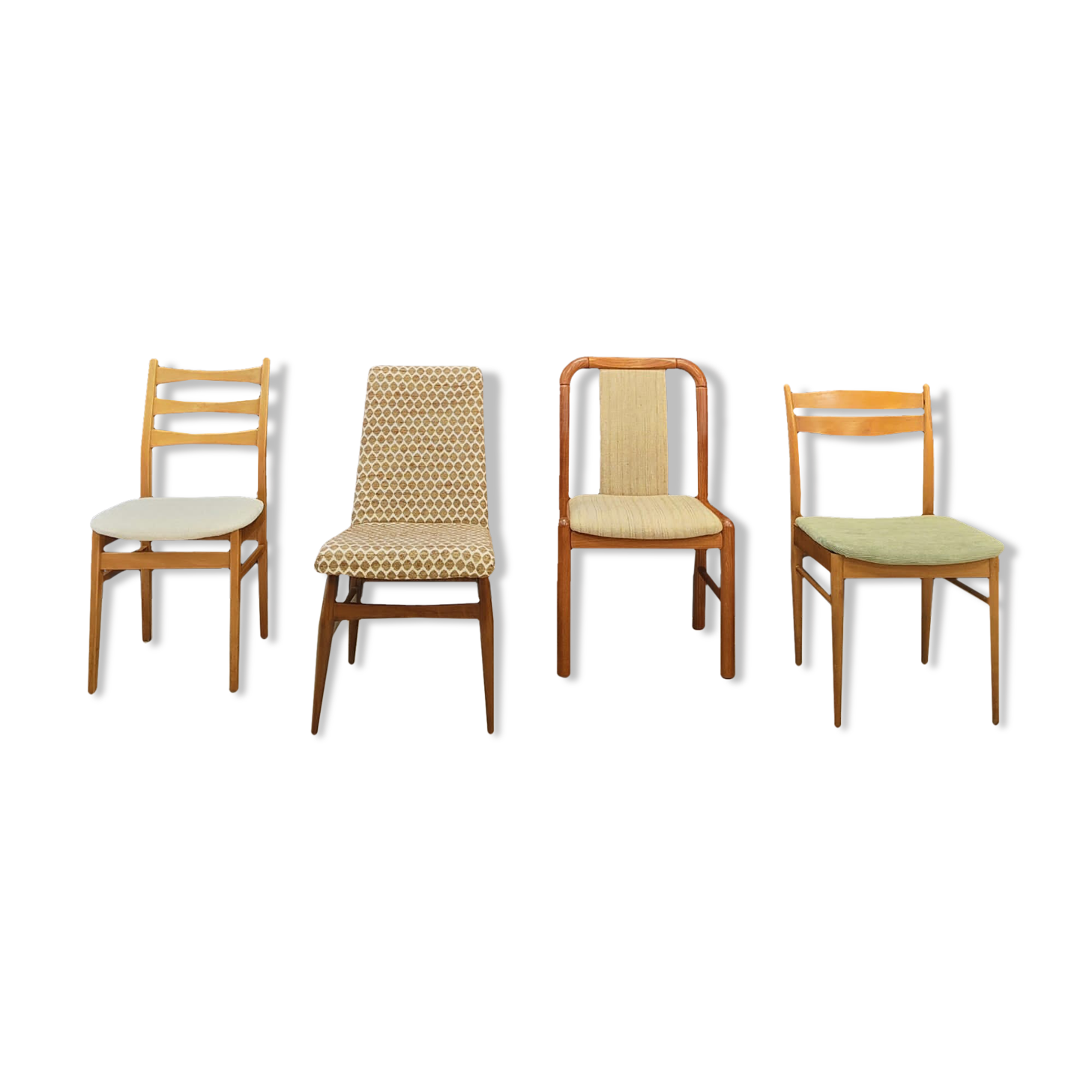 Four mid century chairs vintage