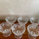 6 crystal bird cups