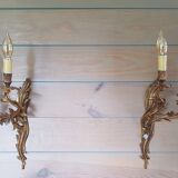 Pair of wall in style gilt bronze Louis XV rock