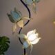 Vintage hollywood regency lotus lamp blue