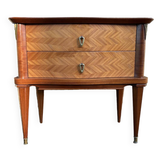 Wood and lacquered varnish bedside table, 1950s.