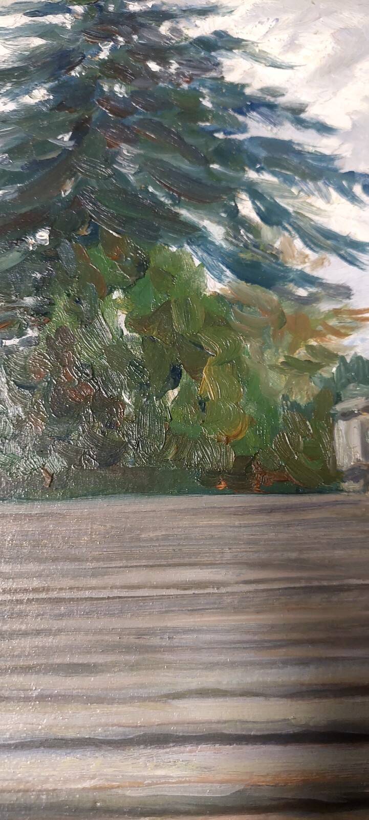 Oil painting "The ramps at San Niccolò" Florence, signed early 1900