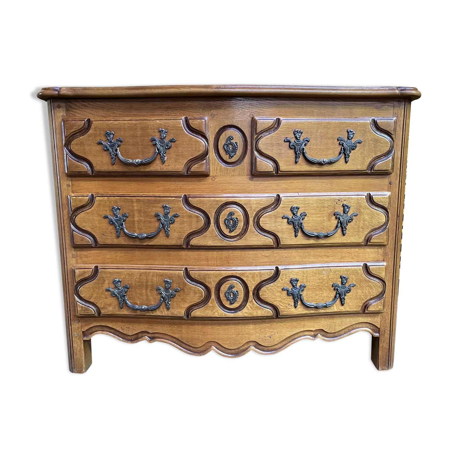 Parisian chest of drawers in solid oak Louis XIV style