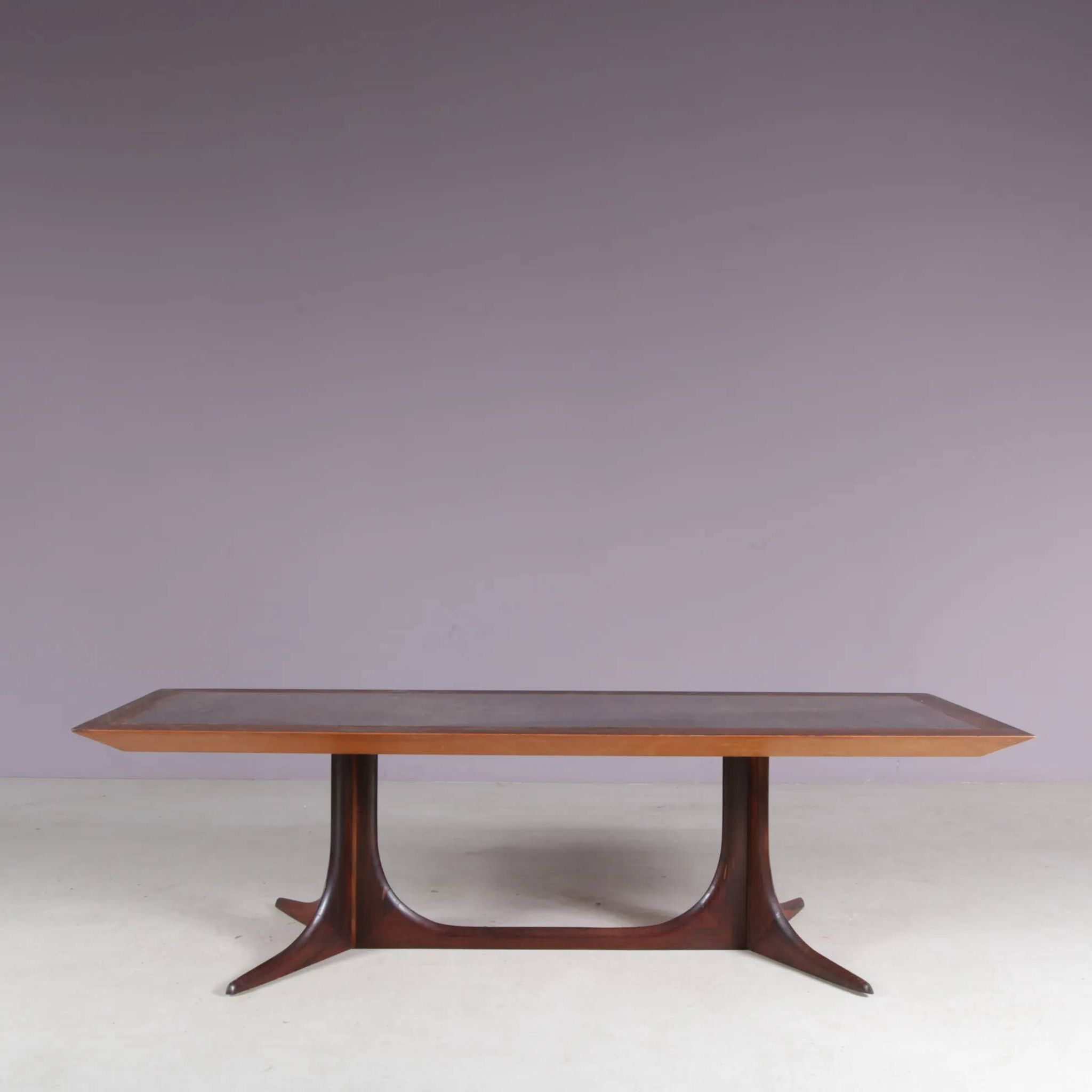 Table basse en bois avec cuivre des années 1960, Danemark