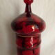 Covered pot in colored glass