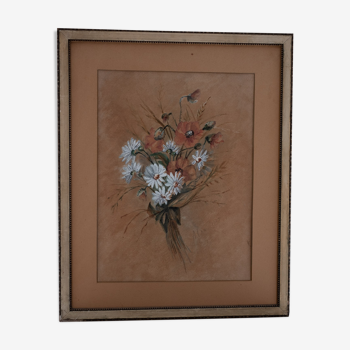 Tableau bouquet fleurs de champs