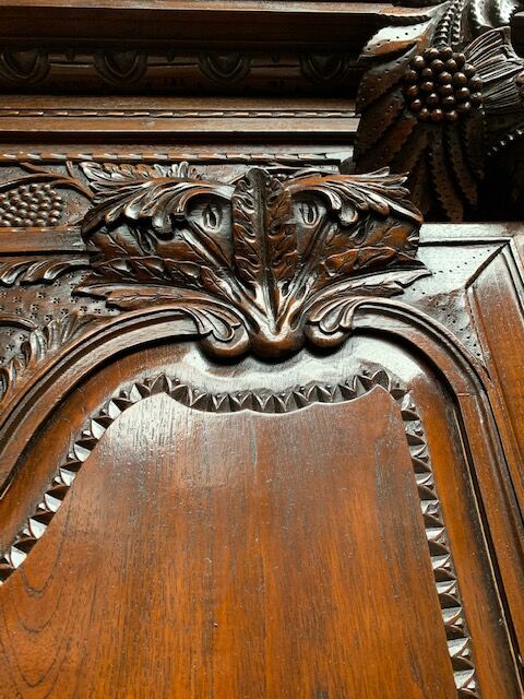 Norman wardrobe of ancient wedding. mahogany.