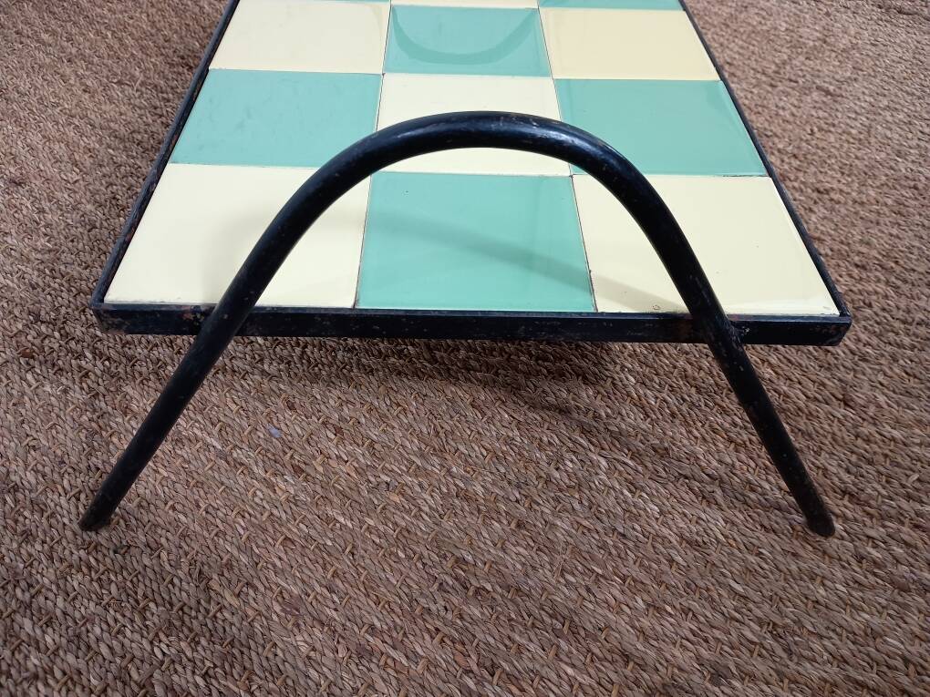 Mini coffee table or tray from the 1950s in two-tone ceramic.