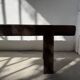 Brutalist Oak Bench – Unique Piece, 20th Century Folk Art