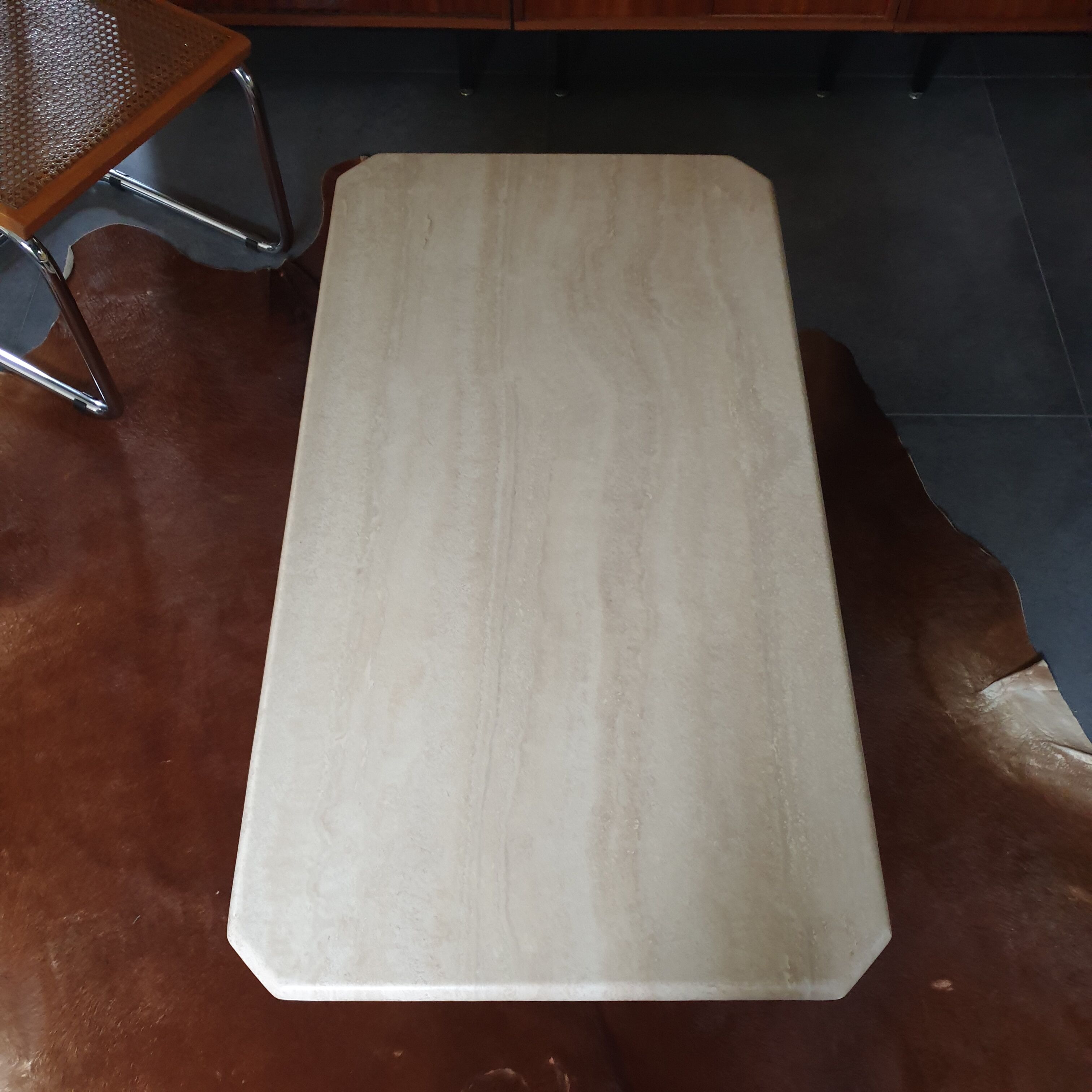 Vintage marble travertine table roset line