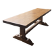 Large antique farmhouse table made of solid wood, in monastery style.