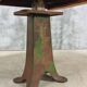 Antique oak dining table on cast iron base 93 x 123 cm