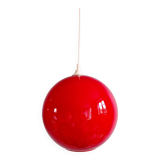 Large vintage pendant lamp in red opaline, 1970s
