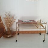 Desserte vintage vinyles laiton