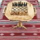 Chess table with handmade drawers made of olive wood