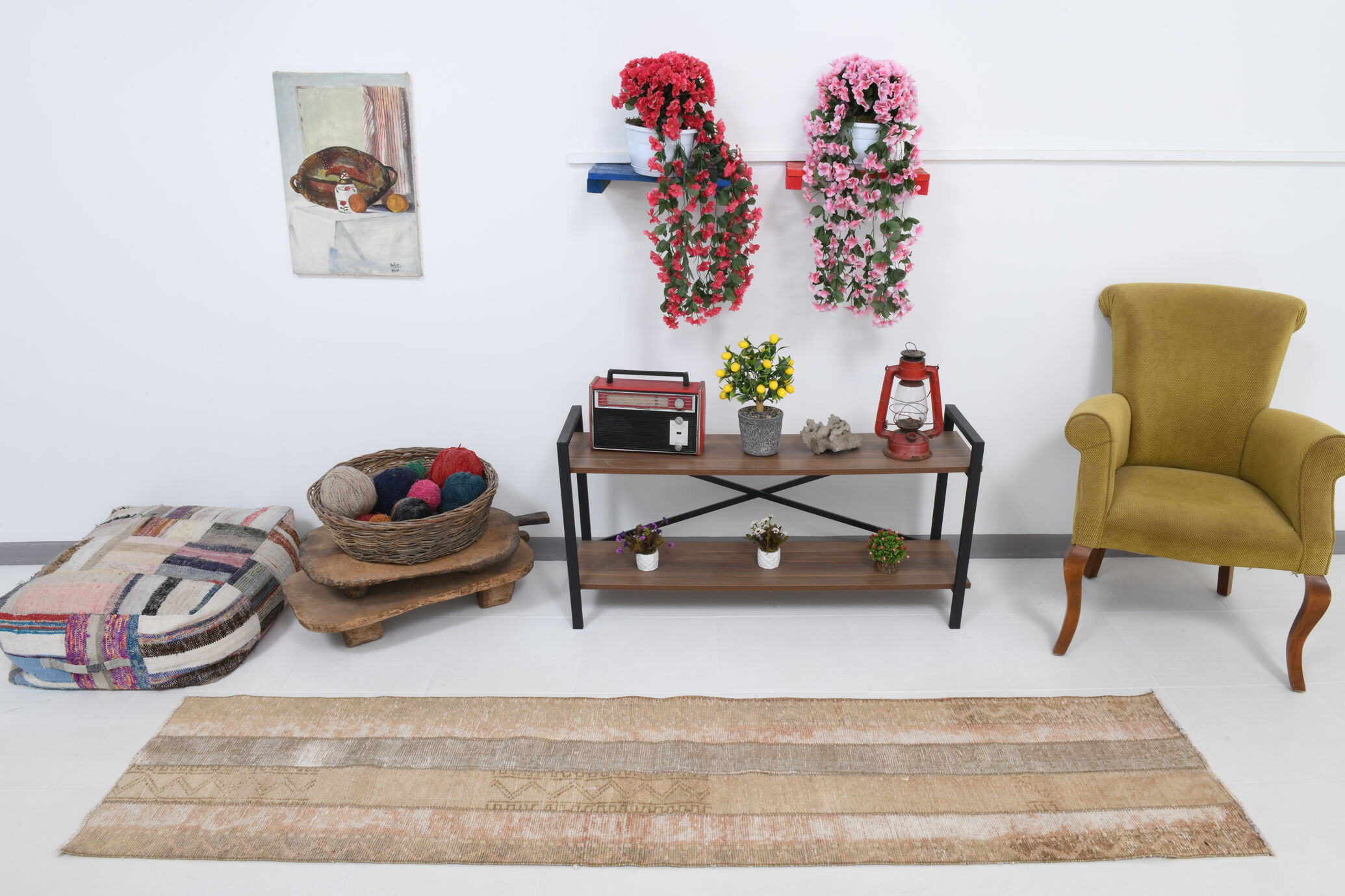 2x8 vintage runner rug 60x260cm