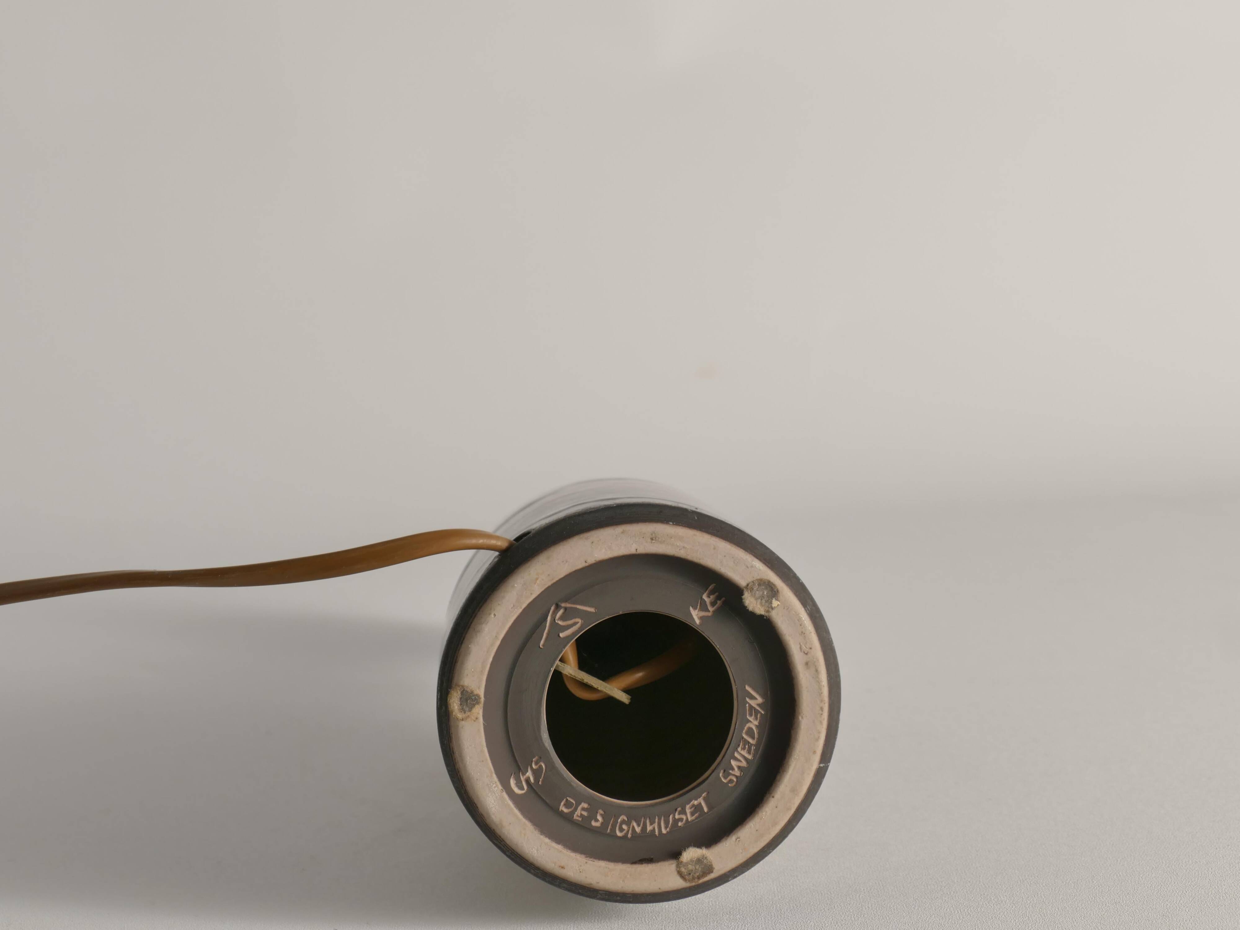 Brown Stoneware Table Lamp by Carl-Harry Stålhane, Designhuset, Sweden 1960s