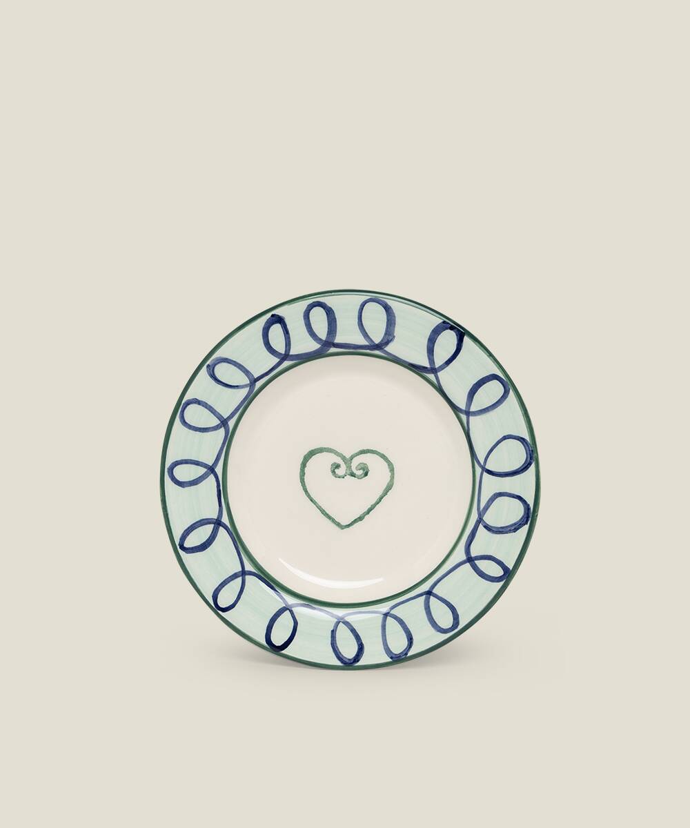 Set of 4 Heart Bread Plates / Coasters
