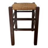 Old wood and straw stool