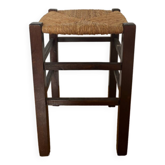 Old wood and straw stool