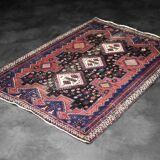Handwoven Afshar oriental rug, Middle East, 1950s