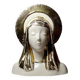 Bust of the Virgin with halo, glazed ceramic, vintage/antique craftsmanship