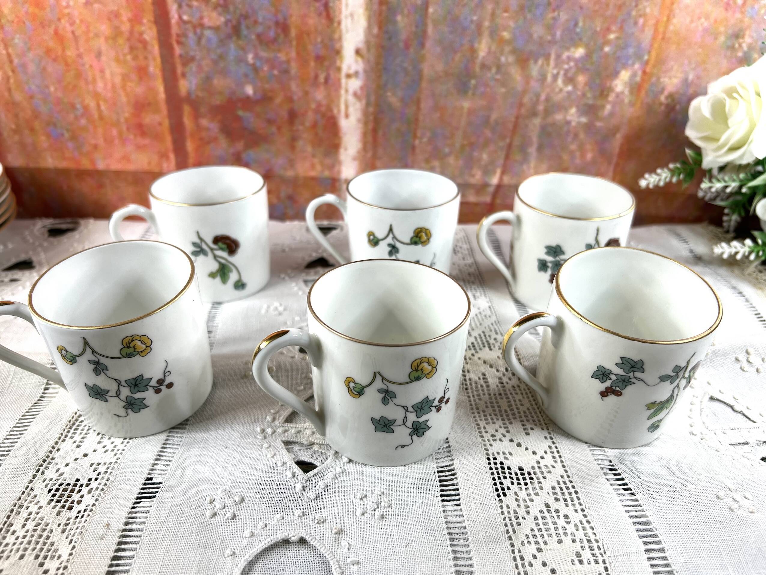 Lot de 6 tasses café Limoges Haviland Cathay