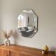 Modernist Octagonal Mirror – Art Glass & Wide Bevel – 1950s/60s