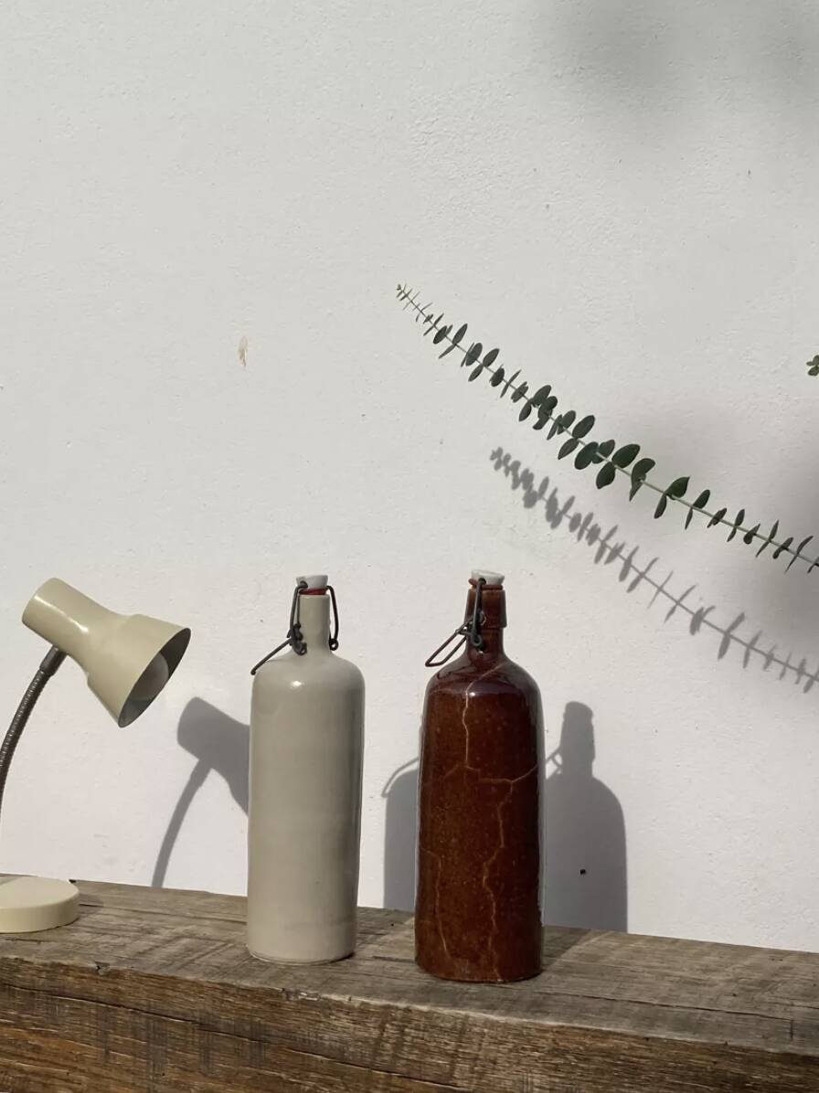 Old wabi sabi stoneware bottles