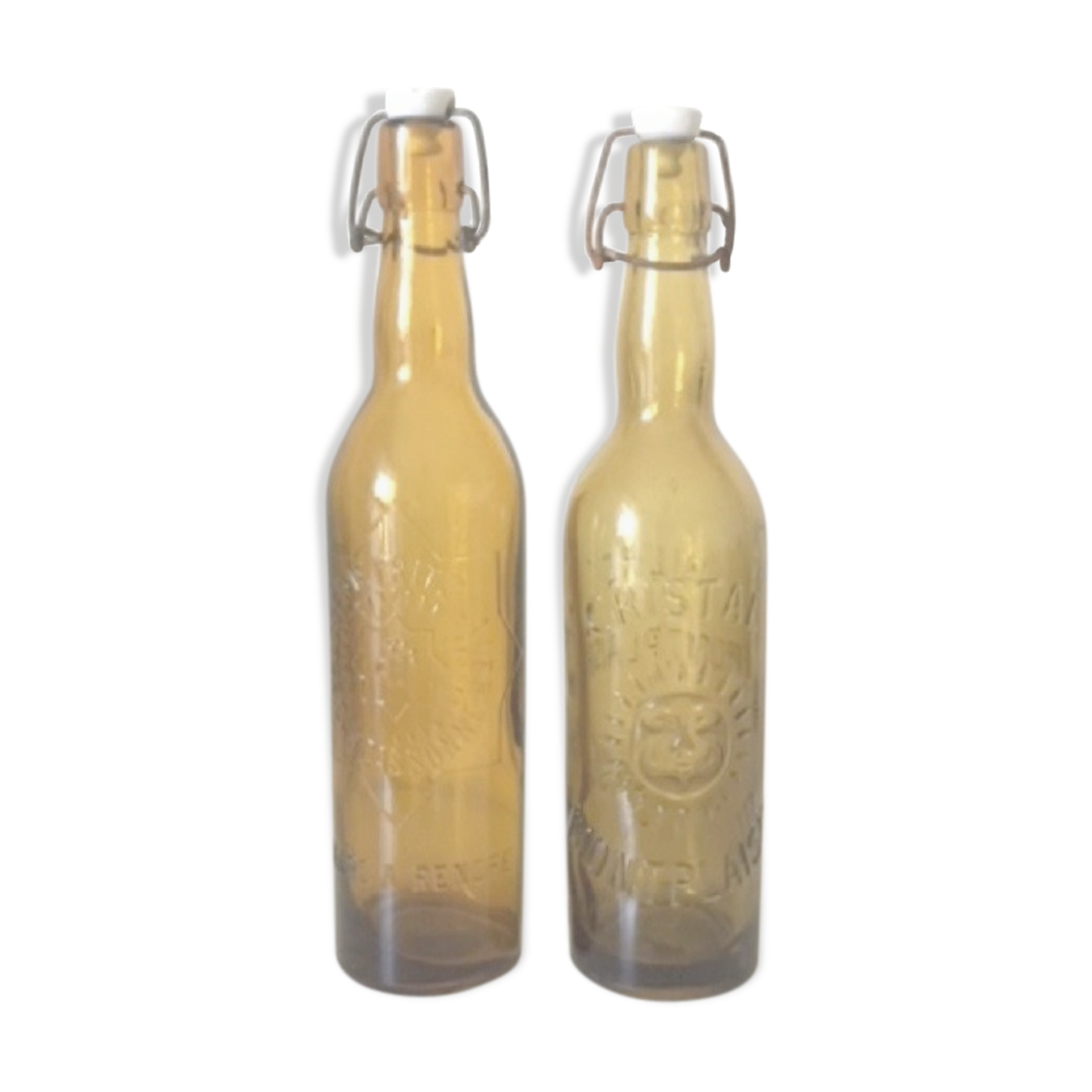 2 bouteilles Brasserie verre ambré