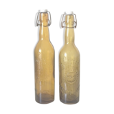 2 bouteilles Brasserie verre ambré