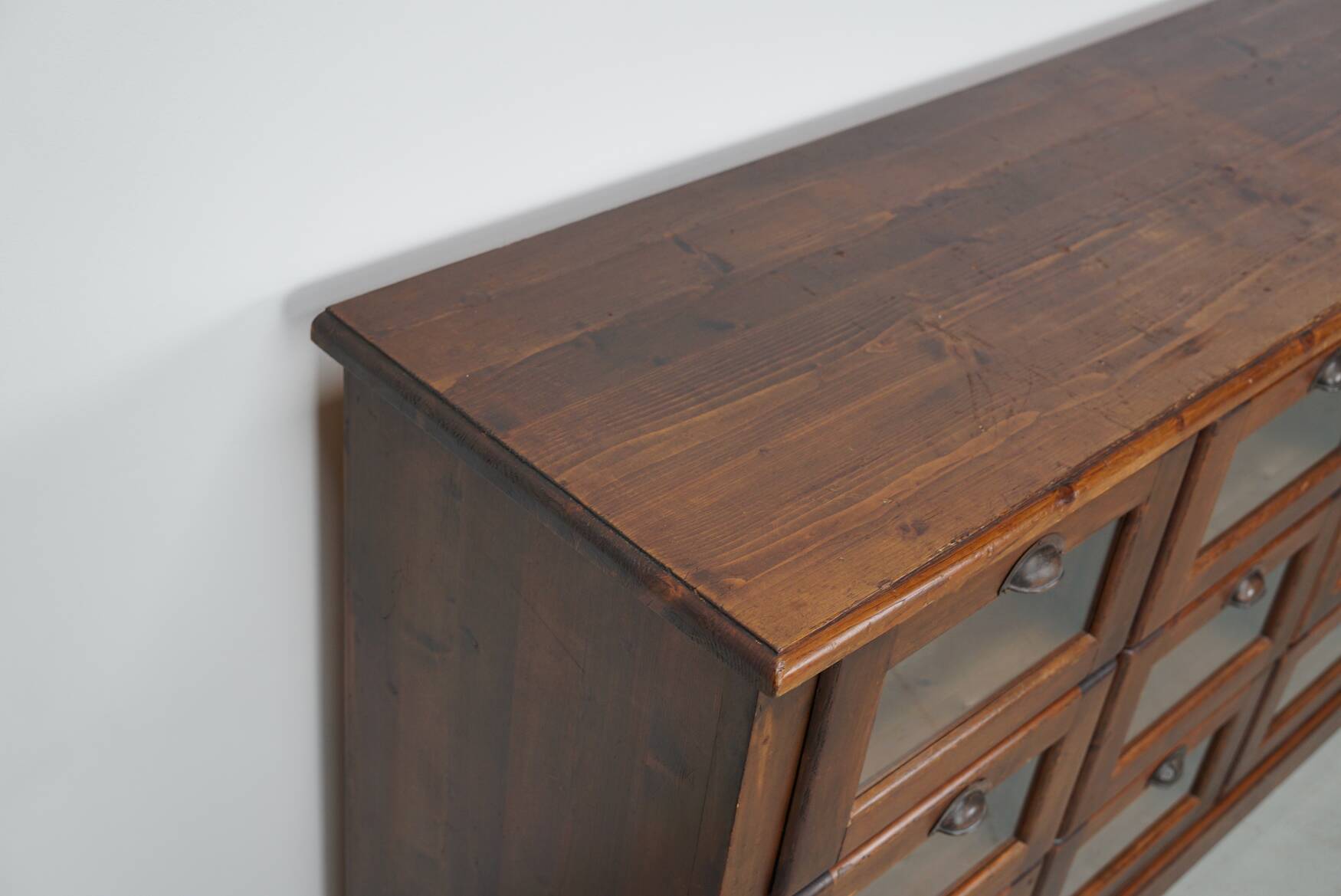 Vintage Dutch Pine Haberdashery Shop Cabinet, Mid-Century