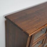 Vintage Dutch Pine Haberdashery Shop Cabinet, Mid-Century