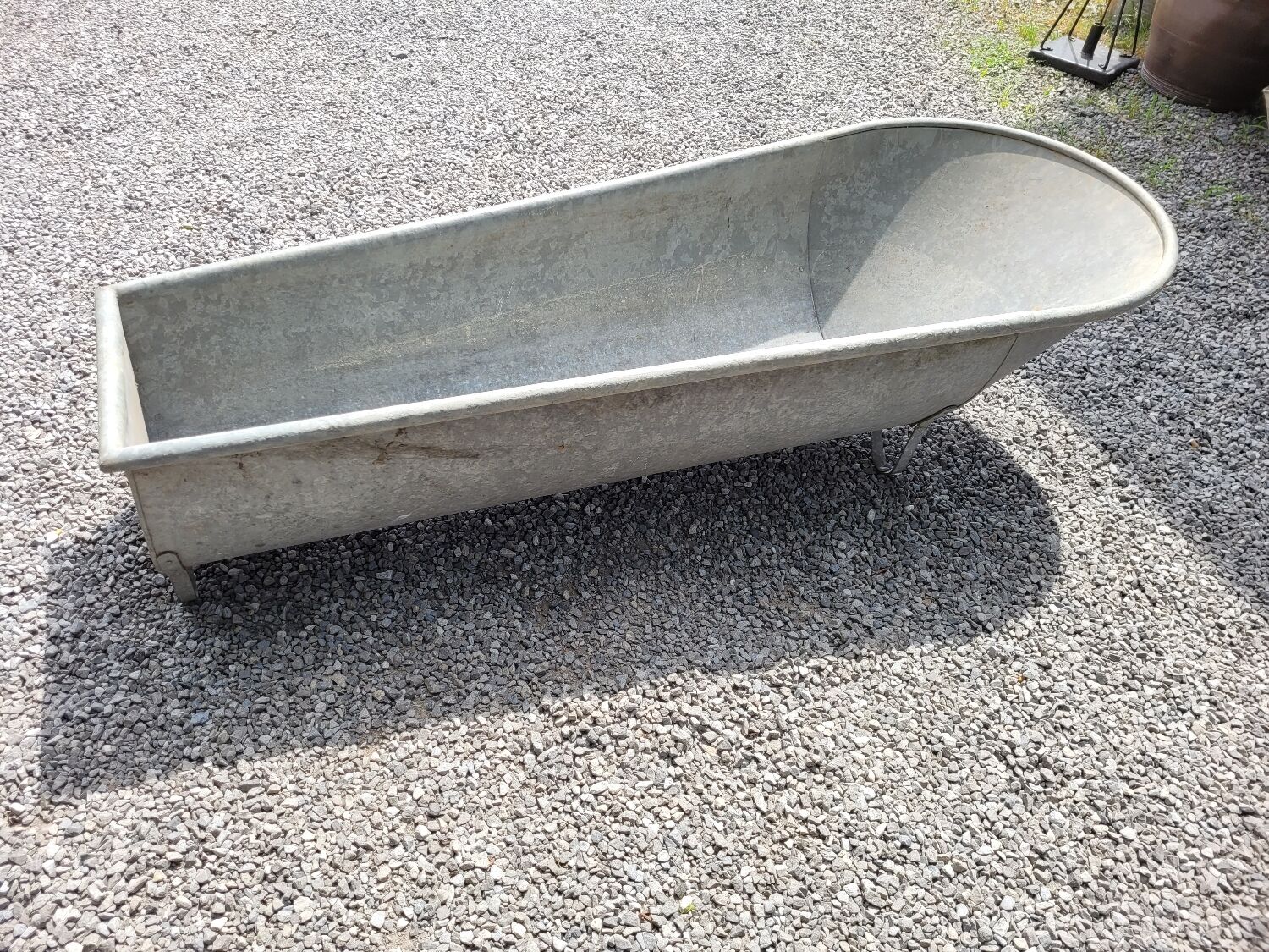 Old zinc bathtub