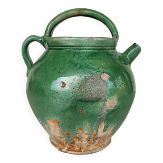 Green stoneware jug