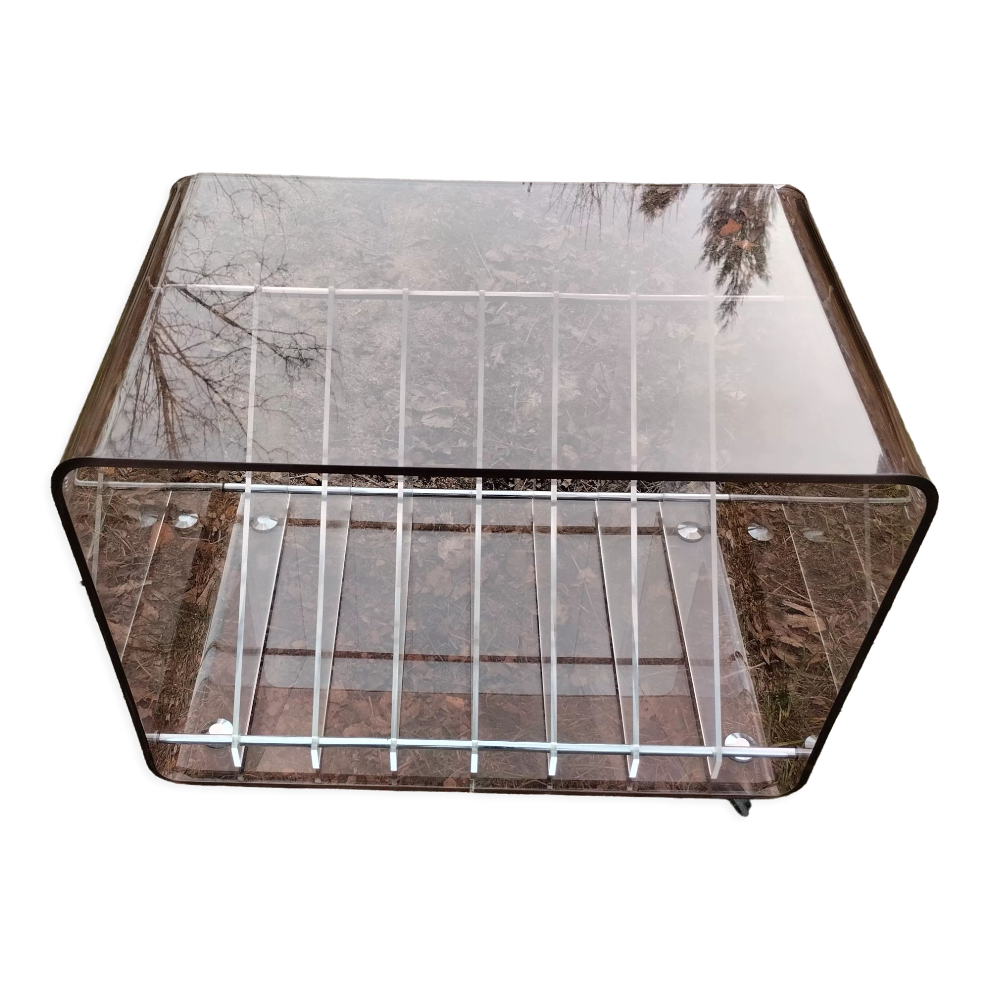 Coffee table with wheels, vinyl range - Designer Michel Dumas