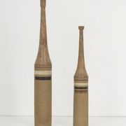 Bruno Gambone, pair of XL ceramic bottles, Italy 1970s