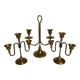 Trio of brass candlesticks with tulip bases