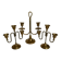Trio of brass candlesticks with tulip bases