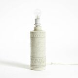 1960s white Rimini ceramic table lamp by Aldo Londi for Bitossi Italy