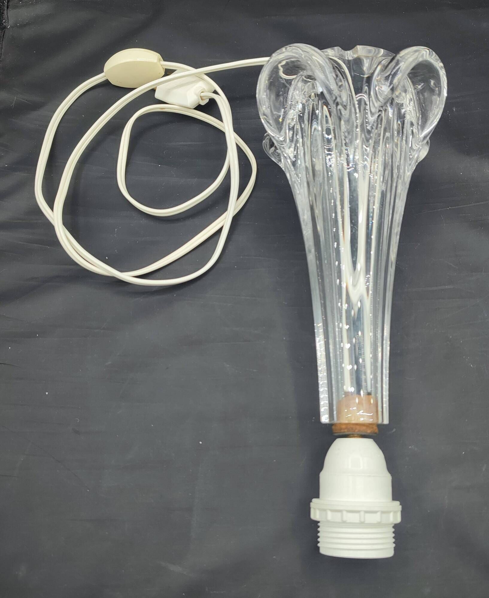 Vintage Heavy Crystal Lamp Base - Sèvres Crystal (28 cm / 1.4 kg)